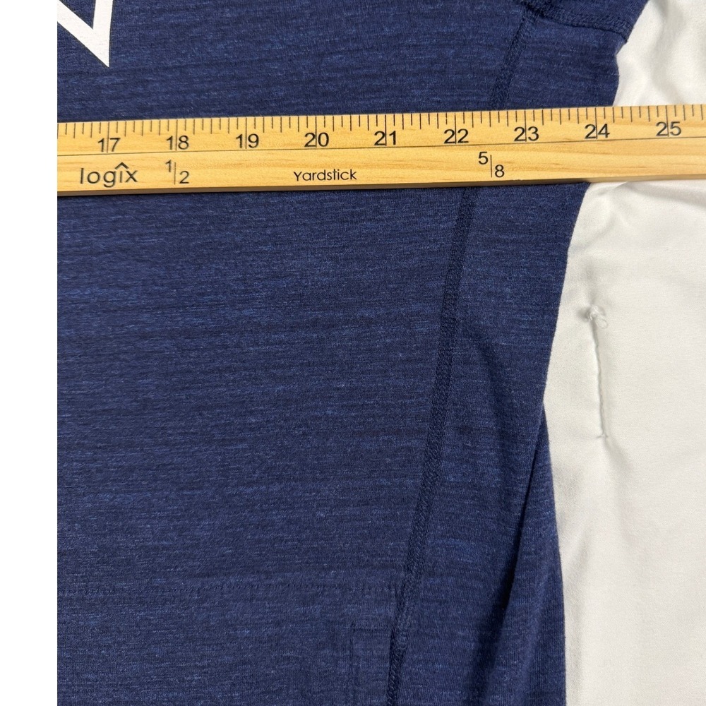 American Eagle Mens Blue Graphic Logo Hoodie Sweatshirt Large Raglan Sleeve Navy - Picture 3 of 9